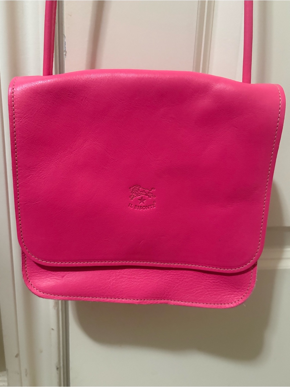 Il Bisonte Pink Leather Crossbody Bag
